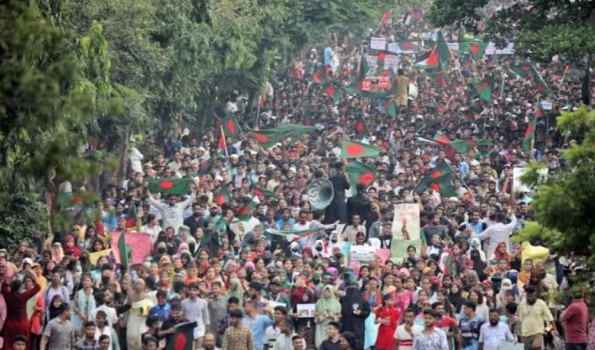 শহীদি মার্চে লাখো ছাত্র-জনতার ঢল