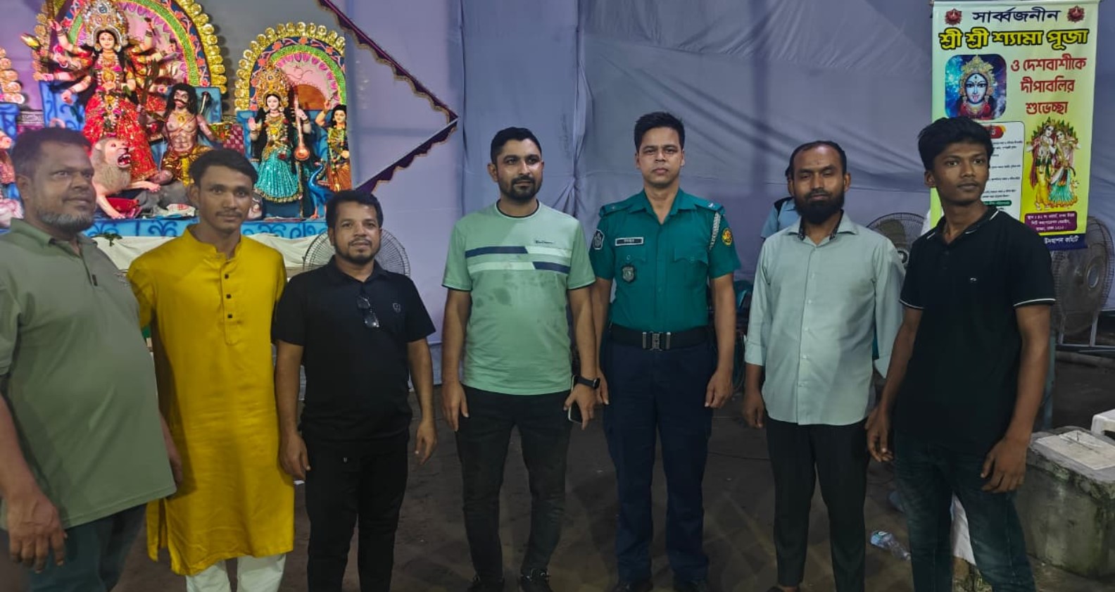 পূজা পরিদর্শনে গণঅধিকার পরিষদের আলমগীর অপুর্ব